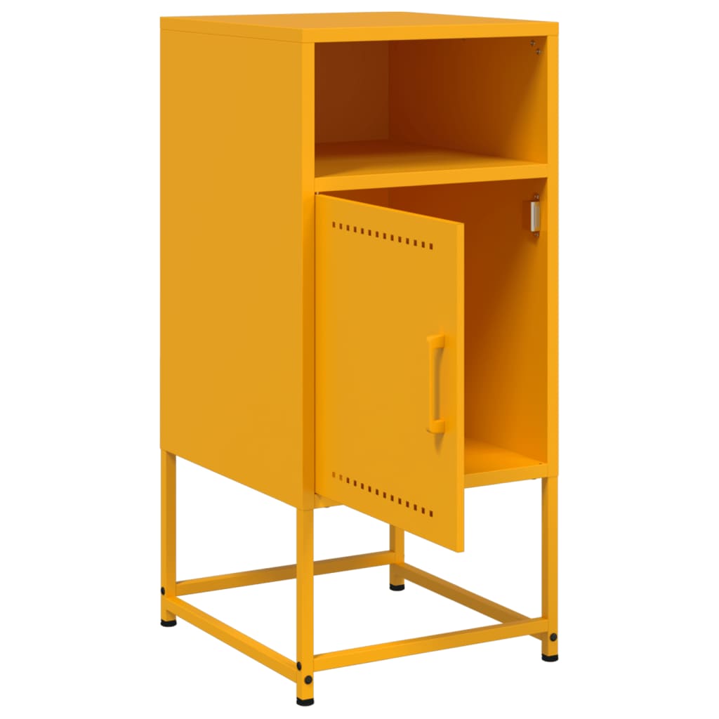 Tables de chevet 2 pcs. Jaune moutarde 36x39x78 cm en acier