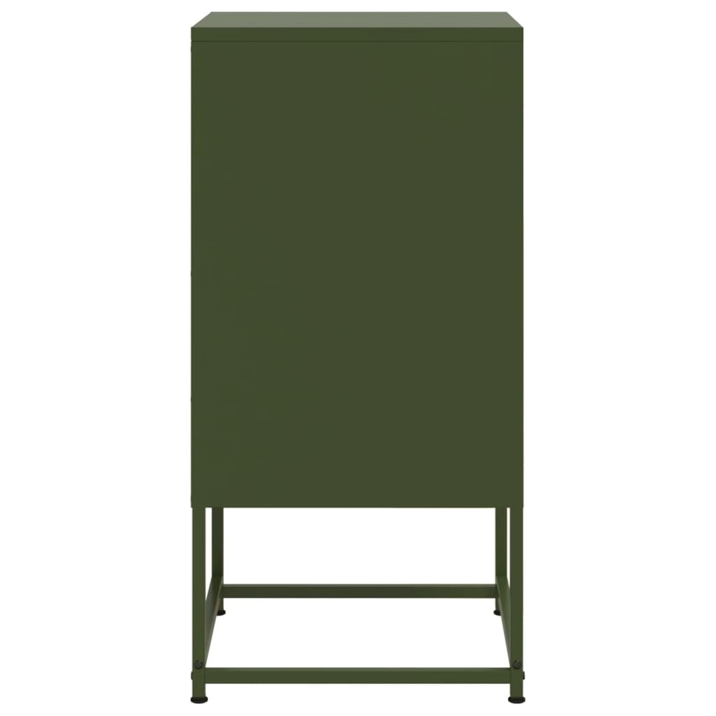Bedside tables 2 pcs. Olive green 36x39x78 cm steel