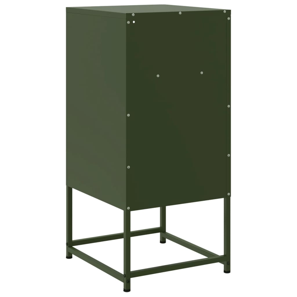 Bedside tables 2 pcs. Olive green 36x39x78 cm steel
