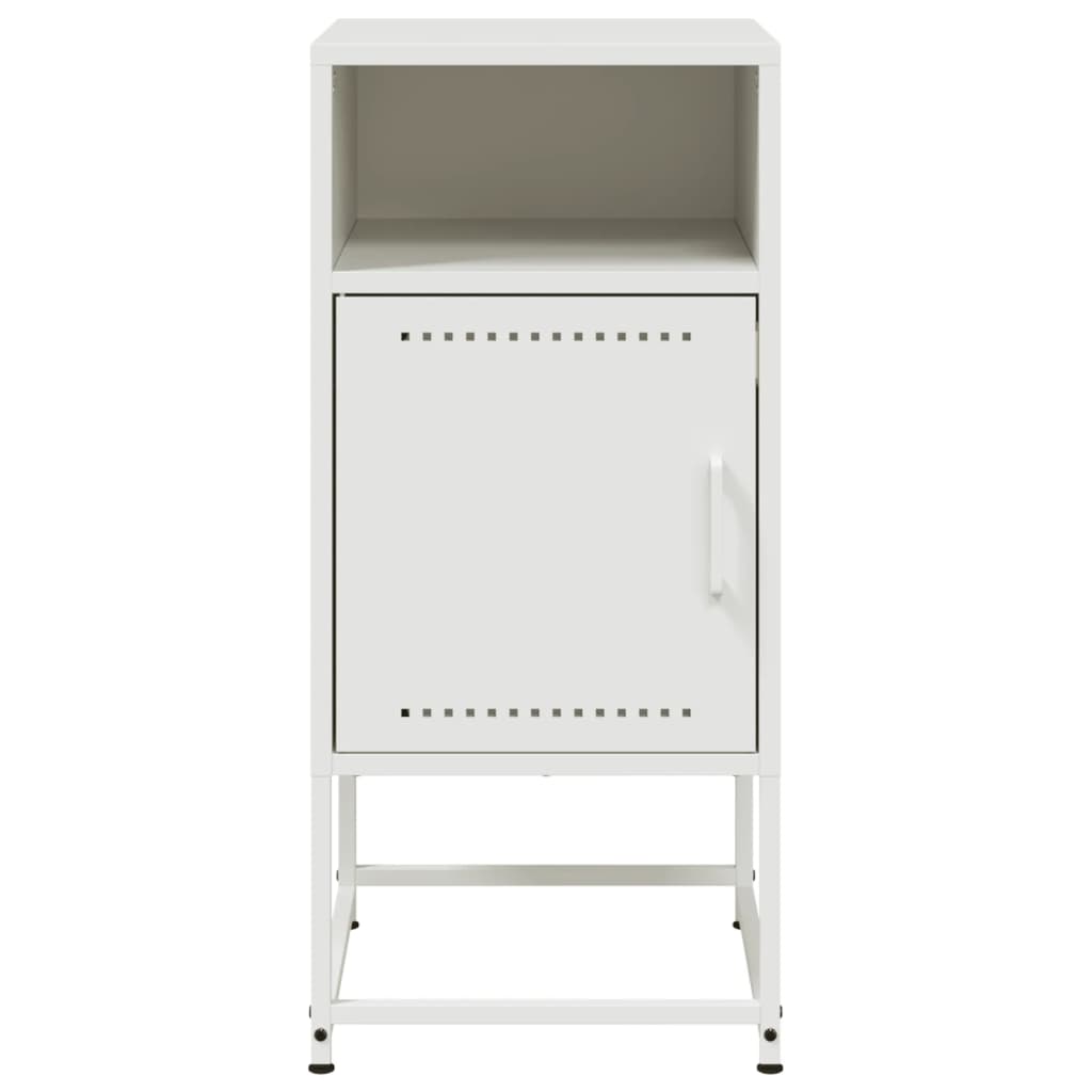 Bedside Table White 36x39x78 cm Steel