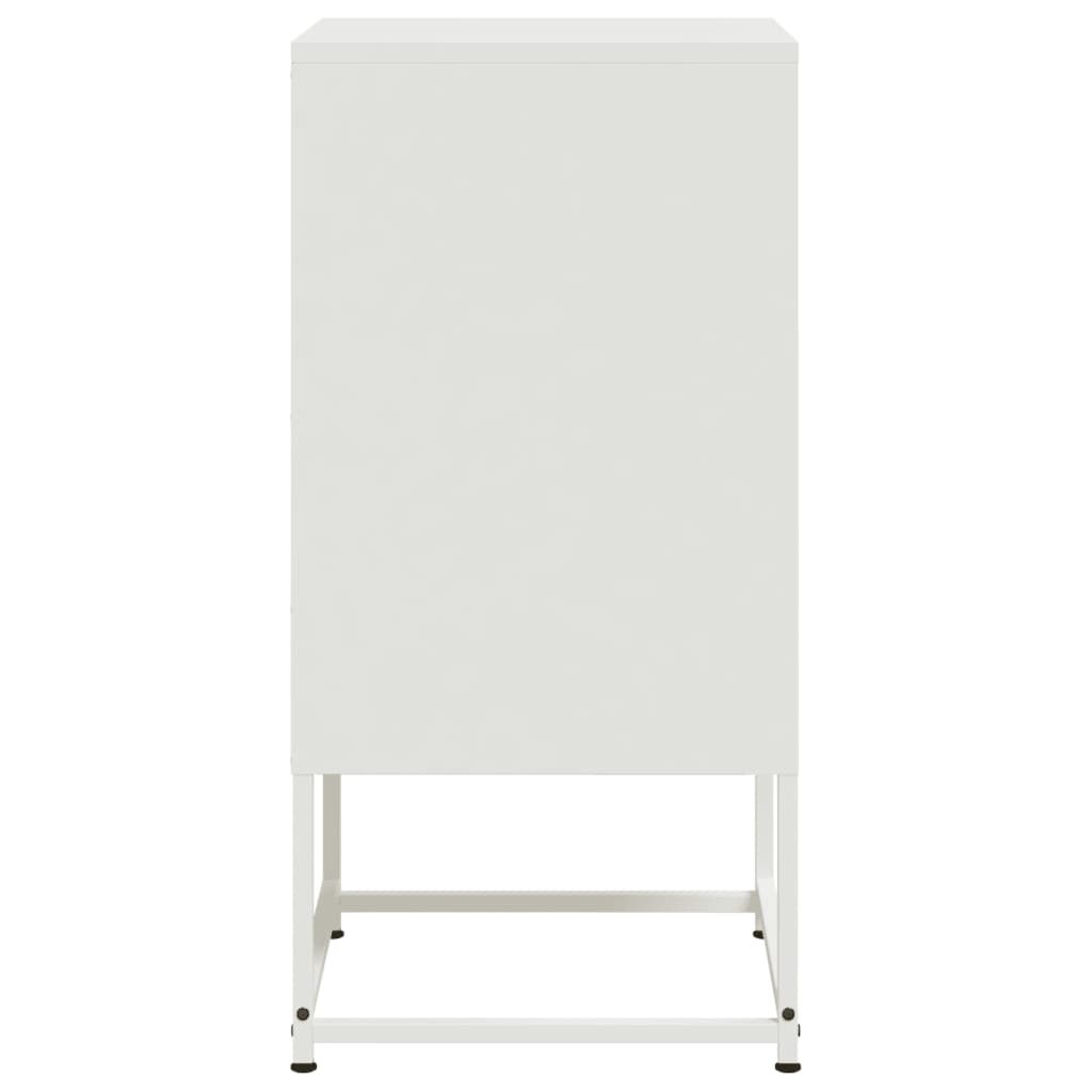 Bedside Table White 36x39x78 cm Steel