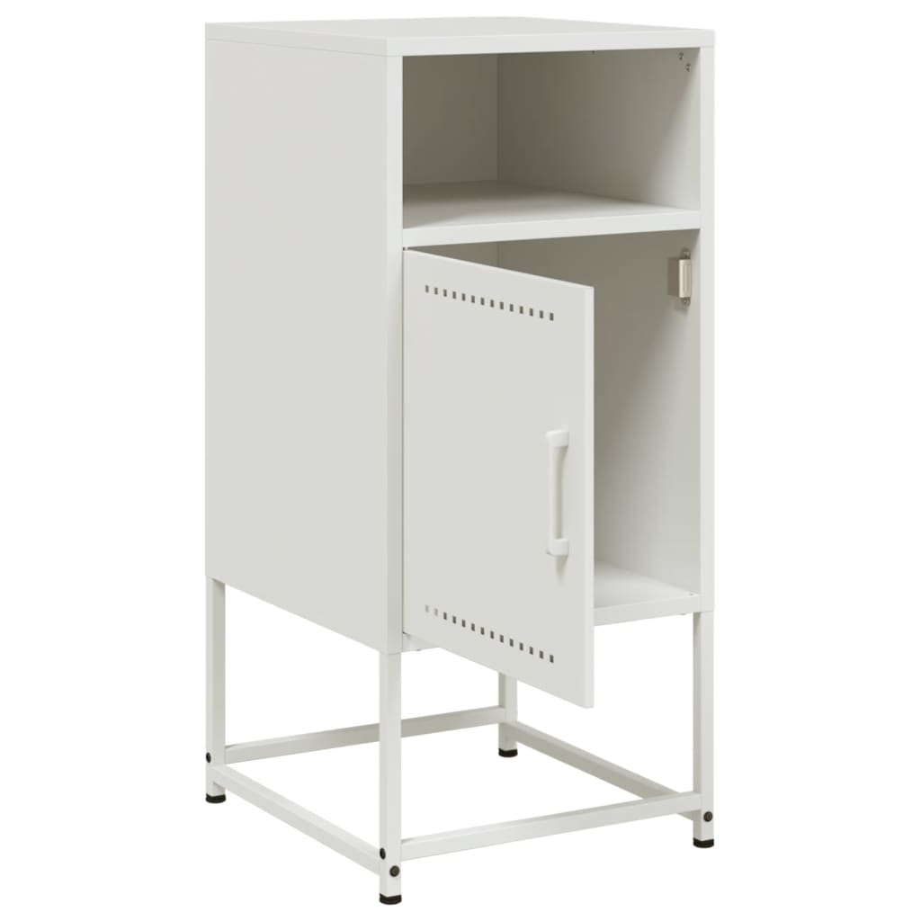 Bedside Table White 36x39x78 cm Steel