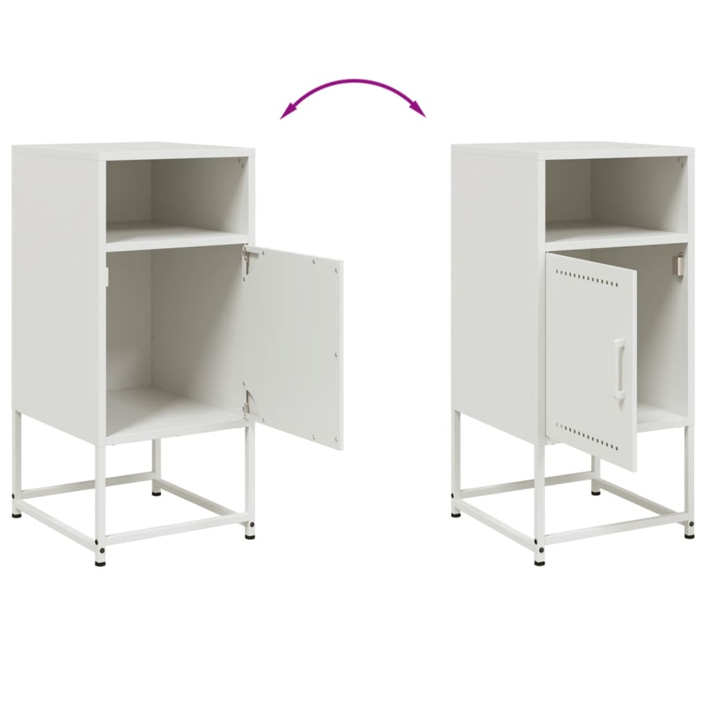 Bedside Table White 36x39x78 cm Steel