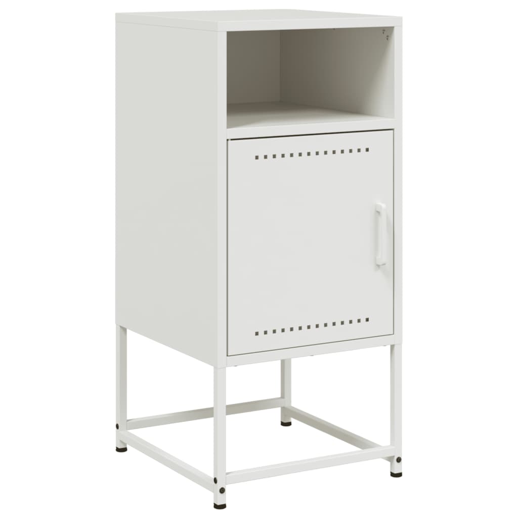Tables de chevet 2 pcs. Blanc 36x39x78 cm en acier
