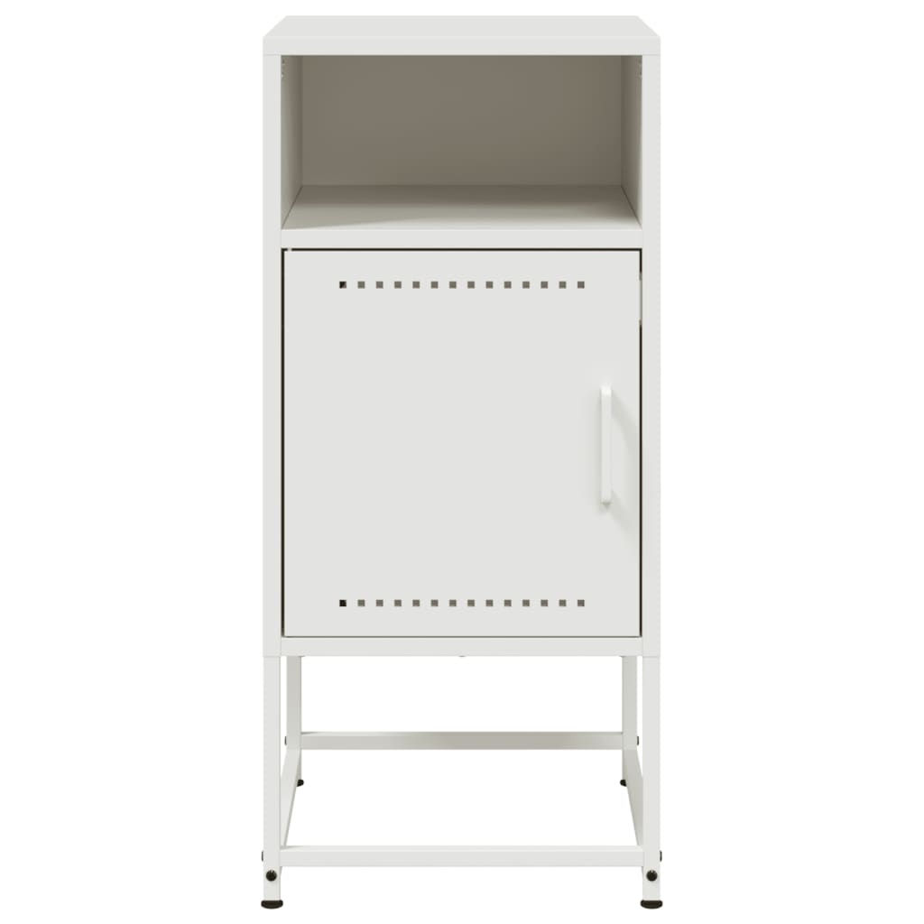 Tables de chevet 2 pcs. Blanc 36x39x78 cm en acier