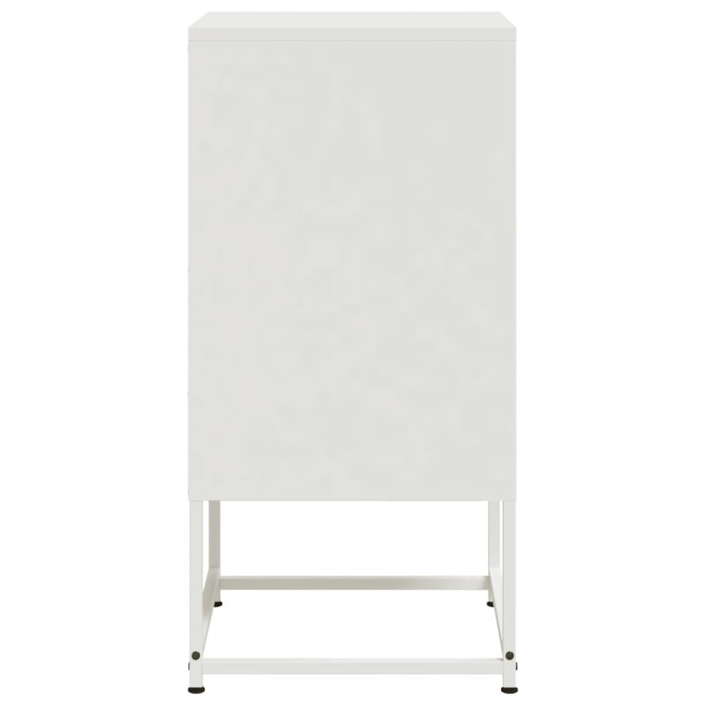 Tables de chevet 2 pcs. Blanc 36x39x78 cm en acier
