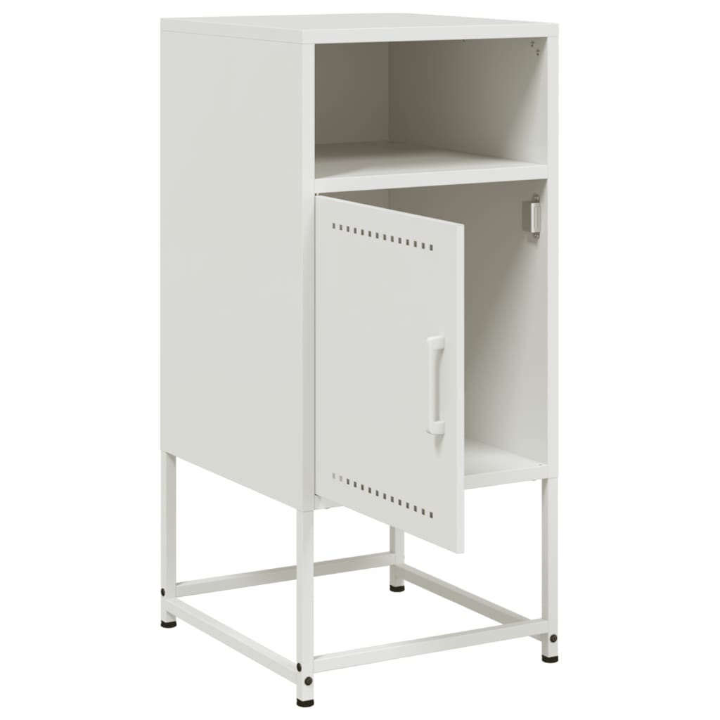 Tables de chevet 2 pcs. Blanc 36x39x78 cm en acier