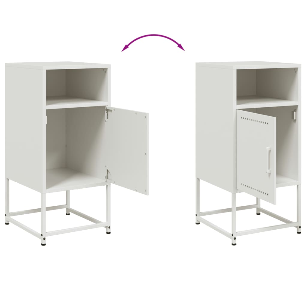Tables de chevet 2 pcs. Blanc 36x39x78 cm en acier