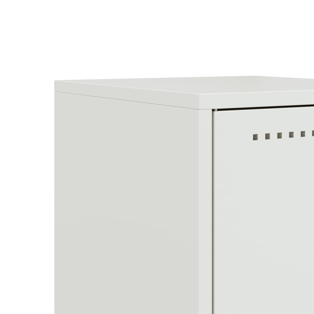 Tables de chevet 2 pcs. Blanc 36x39x78 cm en acier