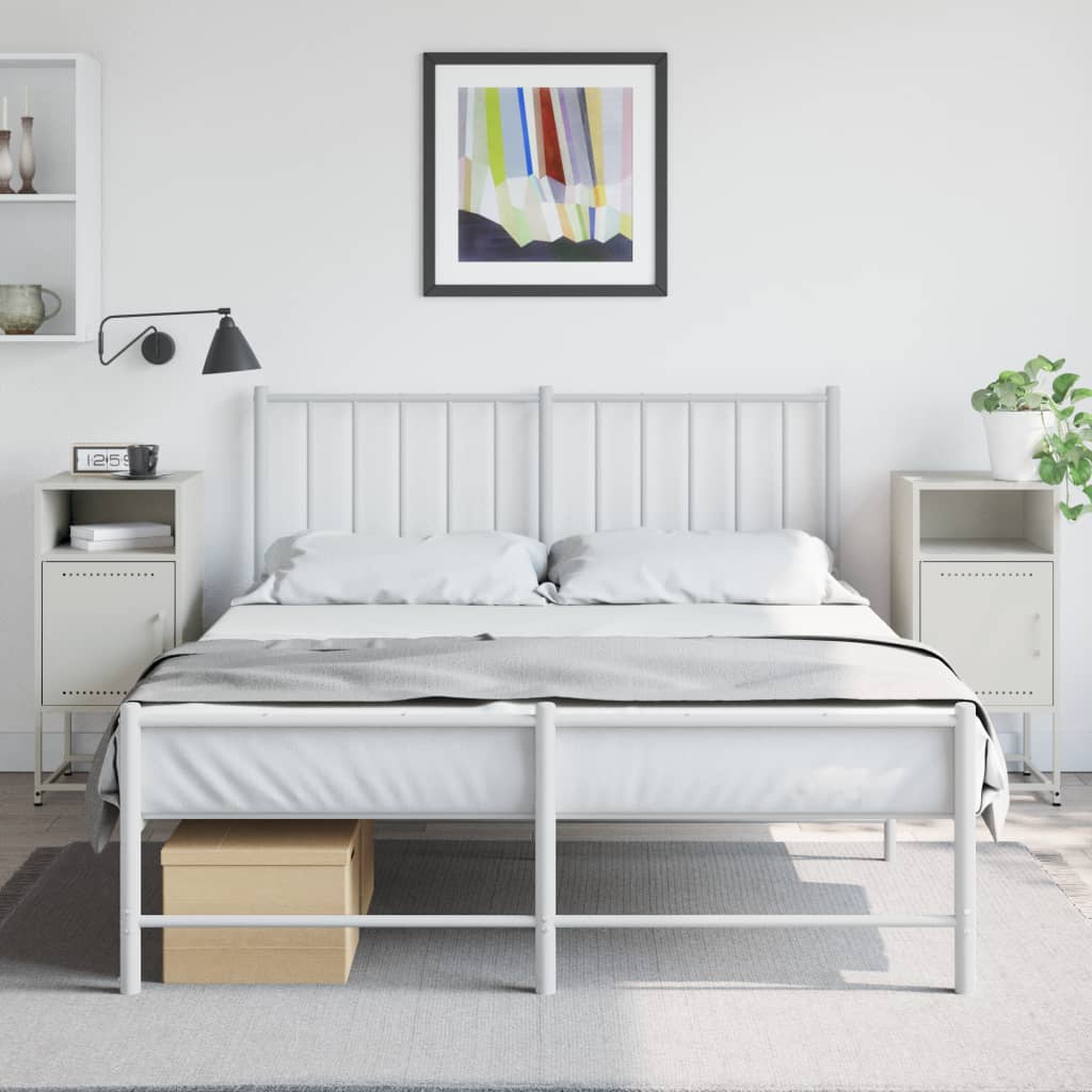 Tables de chevet 2 pcs. Blanc 36x39x78 cm en acier