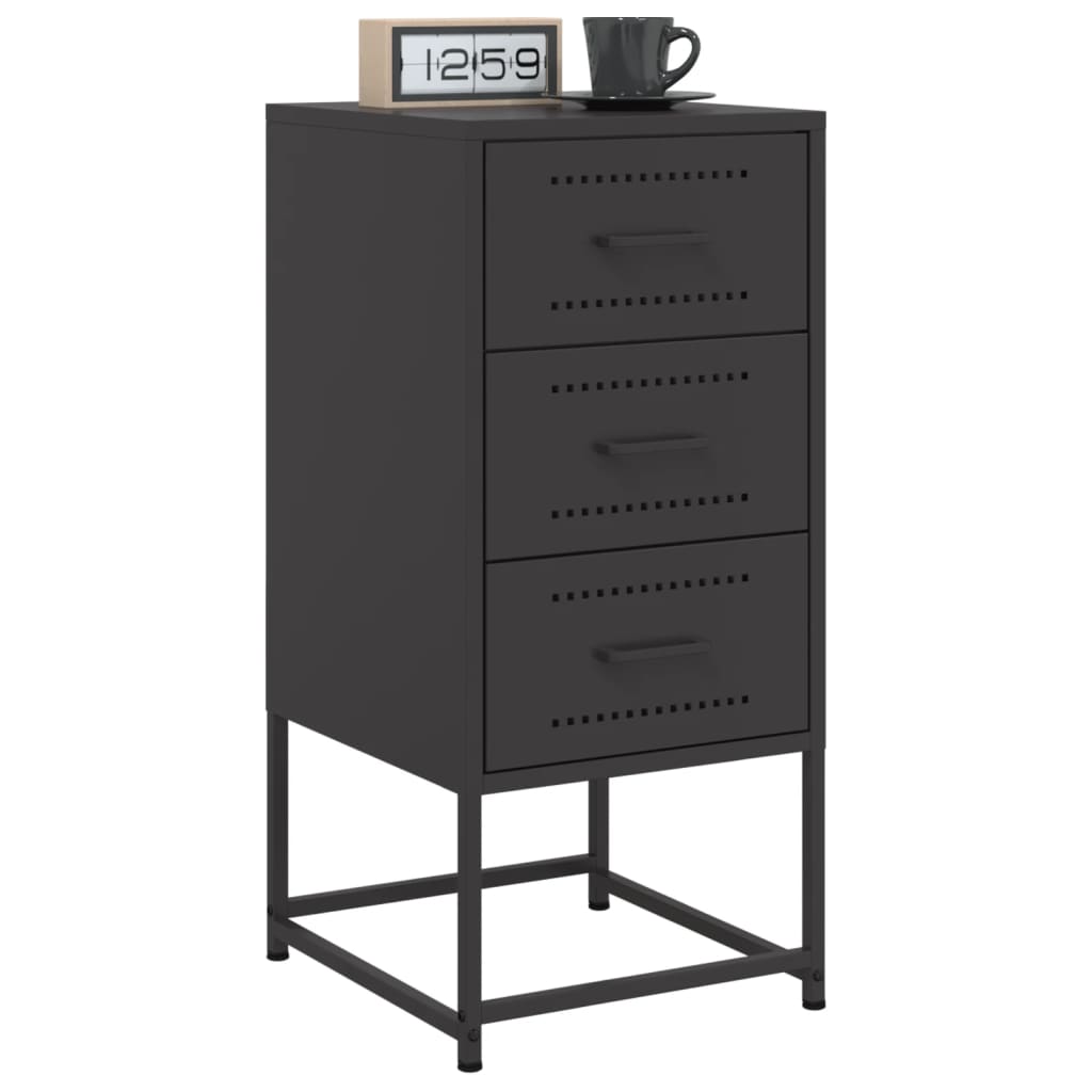 Tables de chevet 2 pcs. Noir 36x39x78 cm acier
