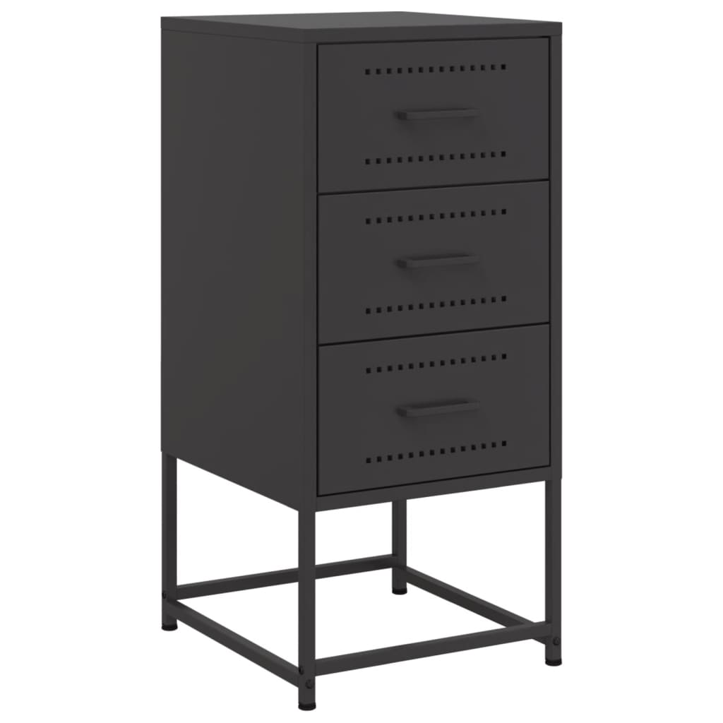 Tables de chevet 2 pcs. Noir 36x39x78 cm acier