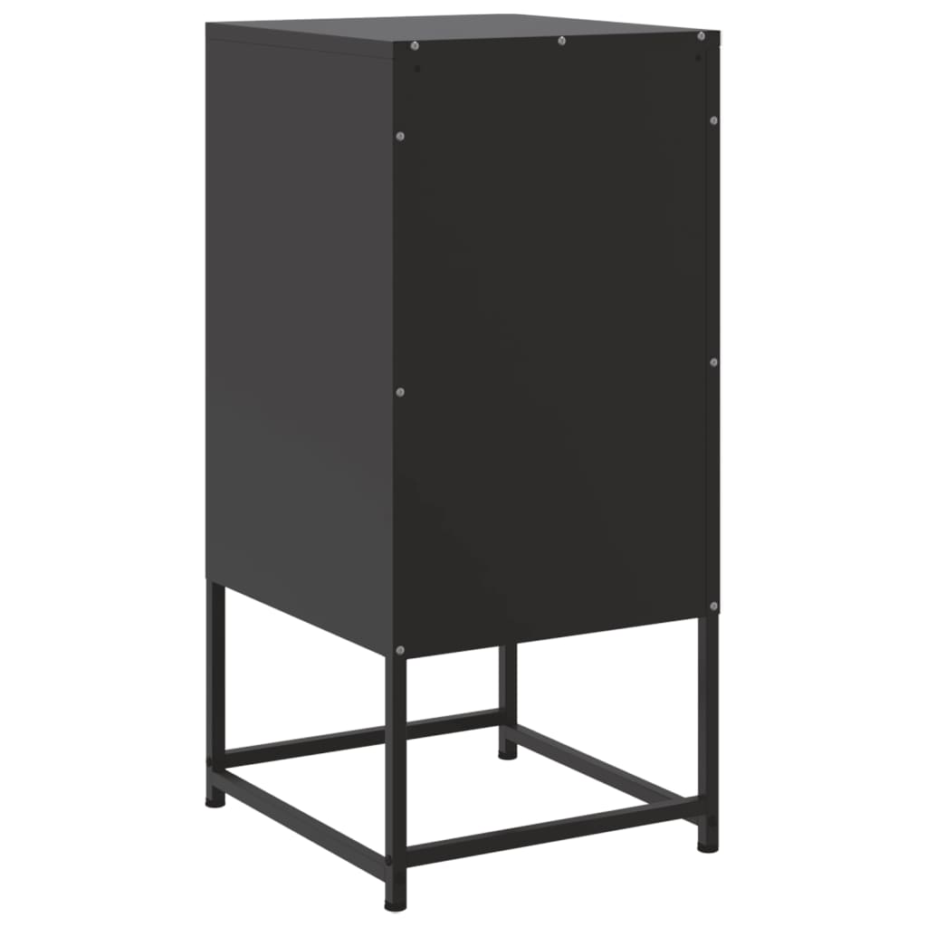 Tables de chevet 2 pcs. Noir 36x39x78 cm acier