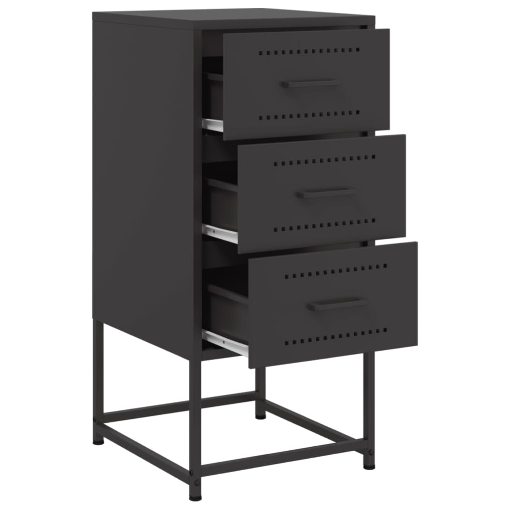 Tables de chevet 2 pcs. Noir 36x39x78 cm acier