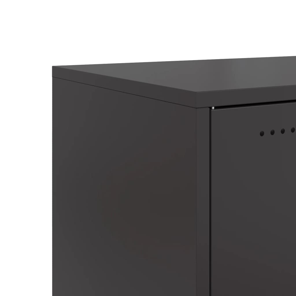 Tables de chevet 2 pcs. Noir 36x39x78 cm acier
