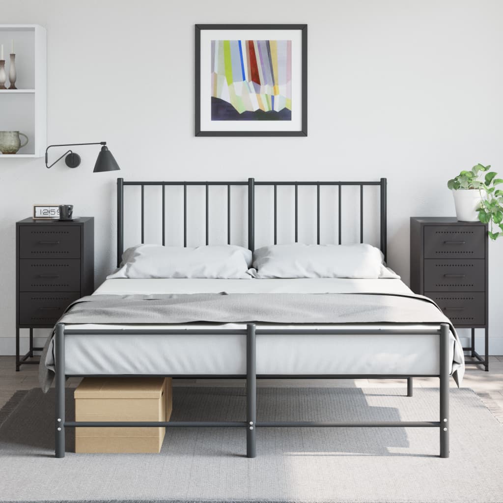 Tables de chevet 2 pcs. Noir 36x39x78 cm acier