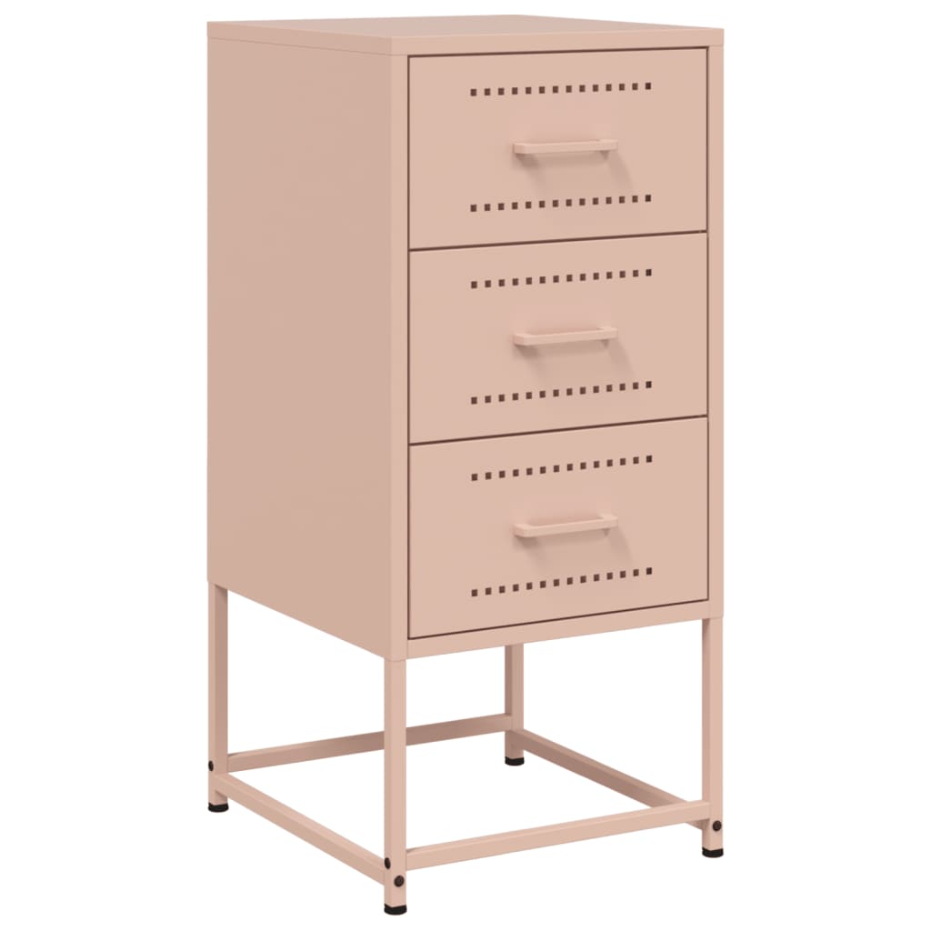 Bedside Table Pink 36x39x78 cm Steel
