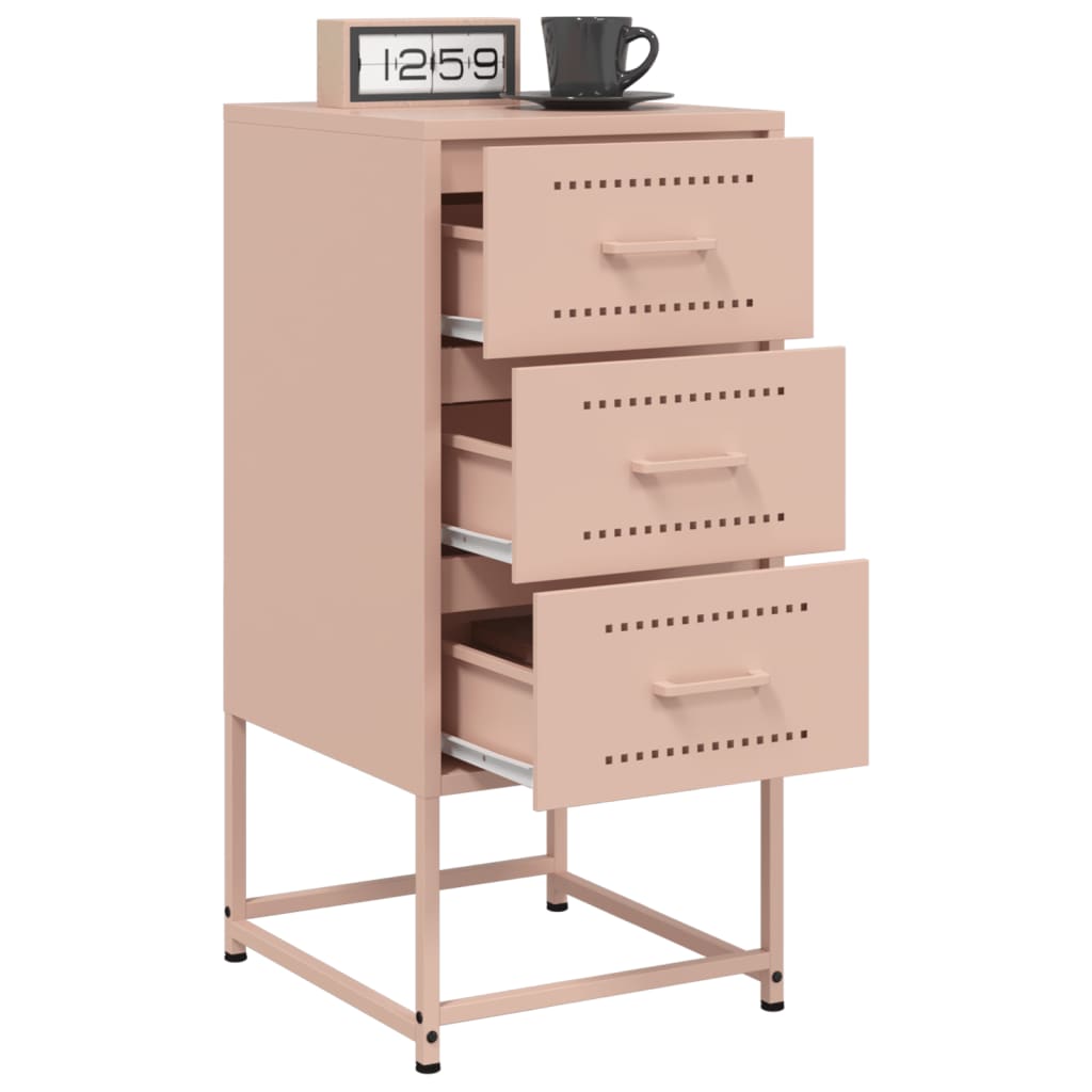 Bedside Table Pink 36x39x78 cm Steel