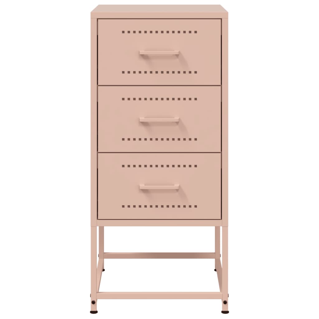 Bedside Table Pink 36x39x78 cm Steel