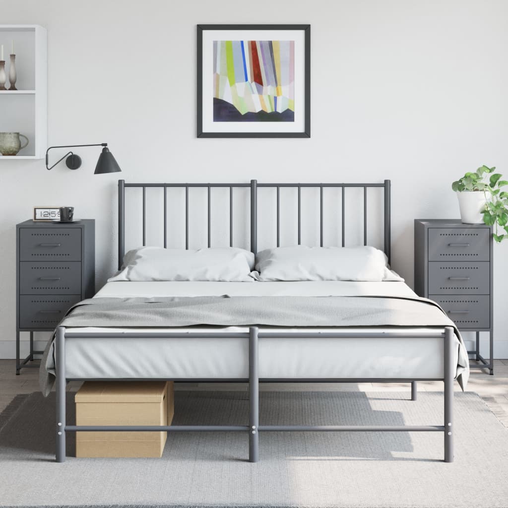 Bedside tables 2 pcs. Anthracite 36x39x78 cm steel