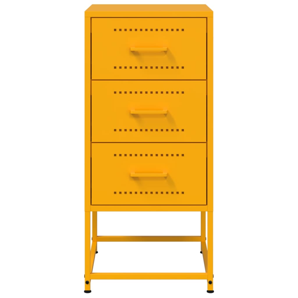 Bedside table mustard yellow 36x39x78 cm steel