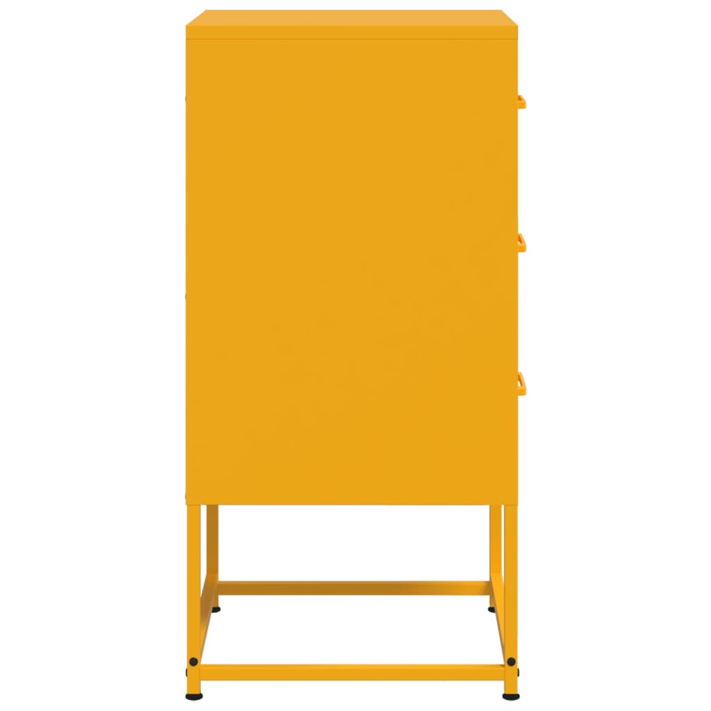 Bedside table mustard yellow 36x39x78 cm steel
