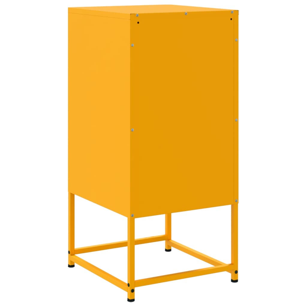 Bedside table mustard yellow 36x39x78 cm steel