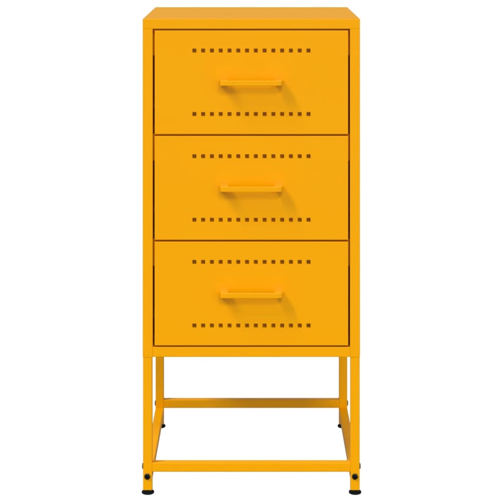 Tables de chevet 2 pcs. Jaune moutarde 36x39x78 cm en acier