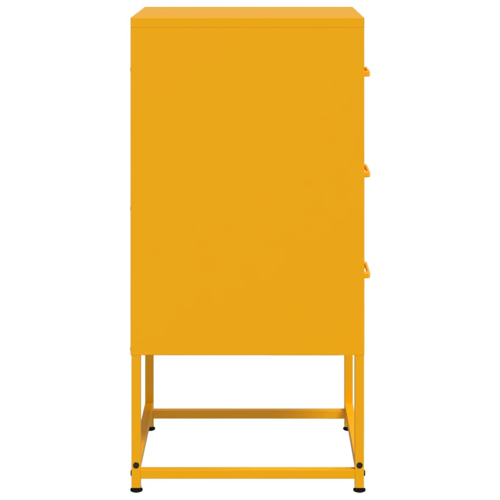 Tables de chevet 2 pcs. Jaune moutarde 36x39x78 cm en acier