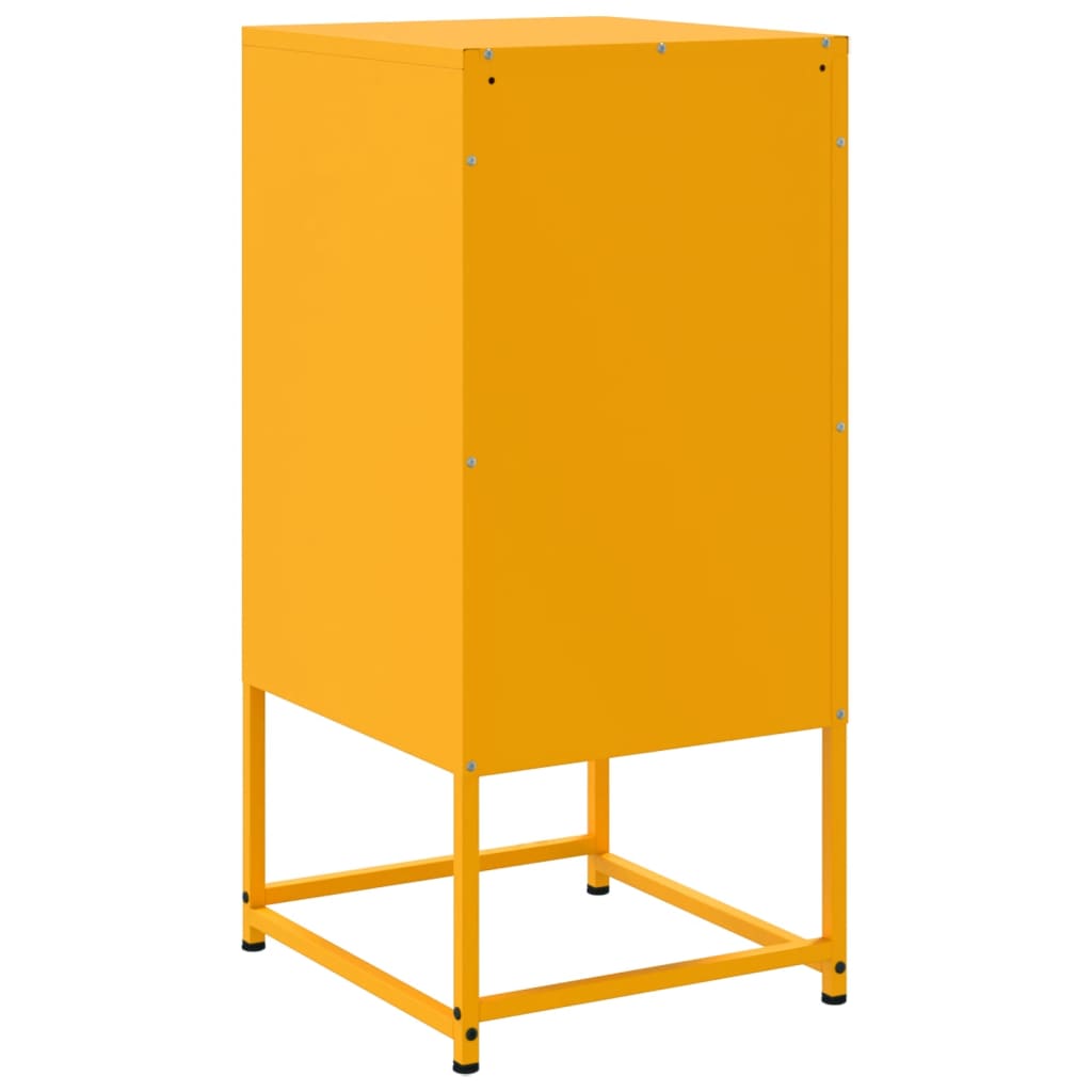 Tables de chevet 2 pcs. Jaune moutarde 36x39x78 cm en acier