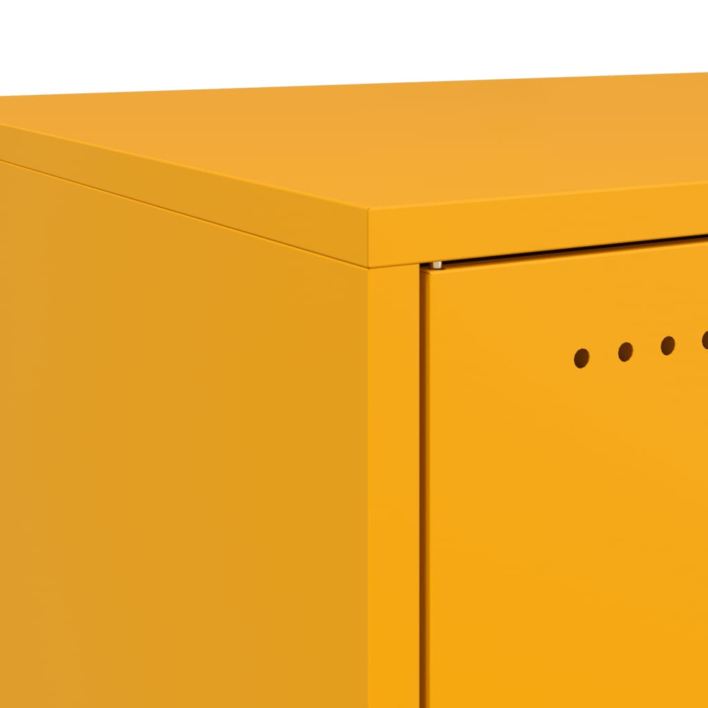 Tables de chevet 2 pcs. Jaune moutarde 36x39x78 cm en acier