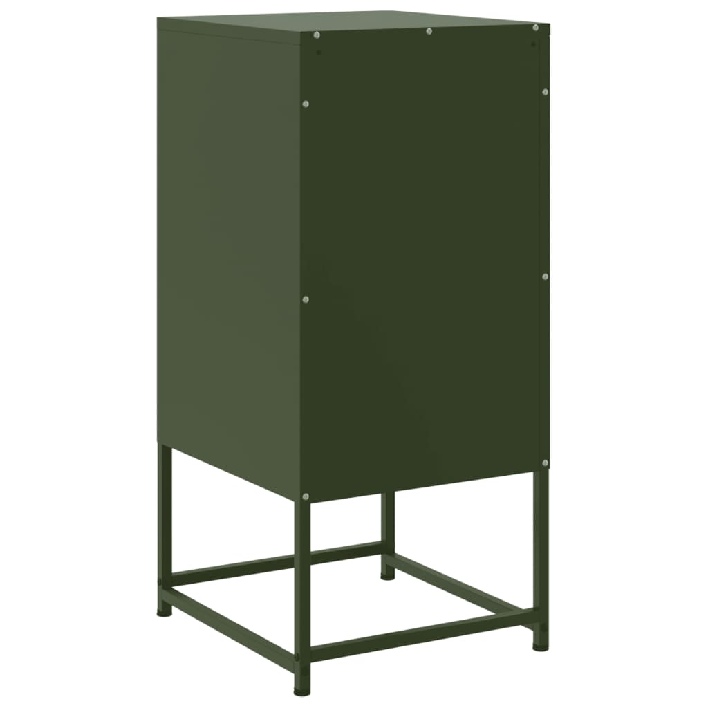 Bedside tables 2 pcs. Olive green 36x39x78 cm steel