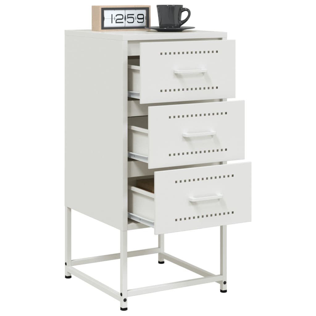 Tables de chevet 2 pcs. Blanc 36x39x78 cm en acier