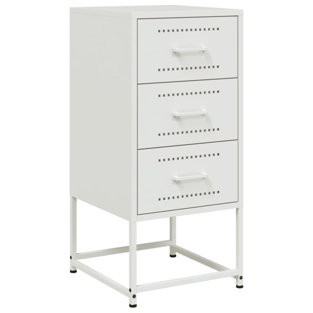 Tables de chevet 2 pcs. Blanc 36x39x78 cm en acier