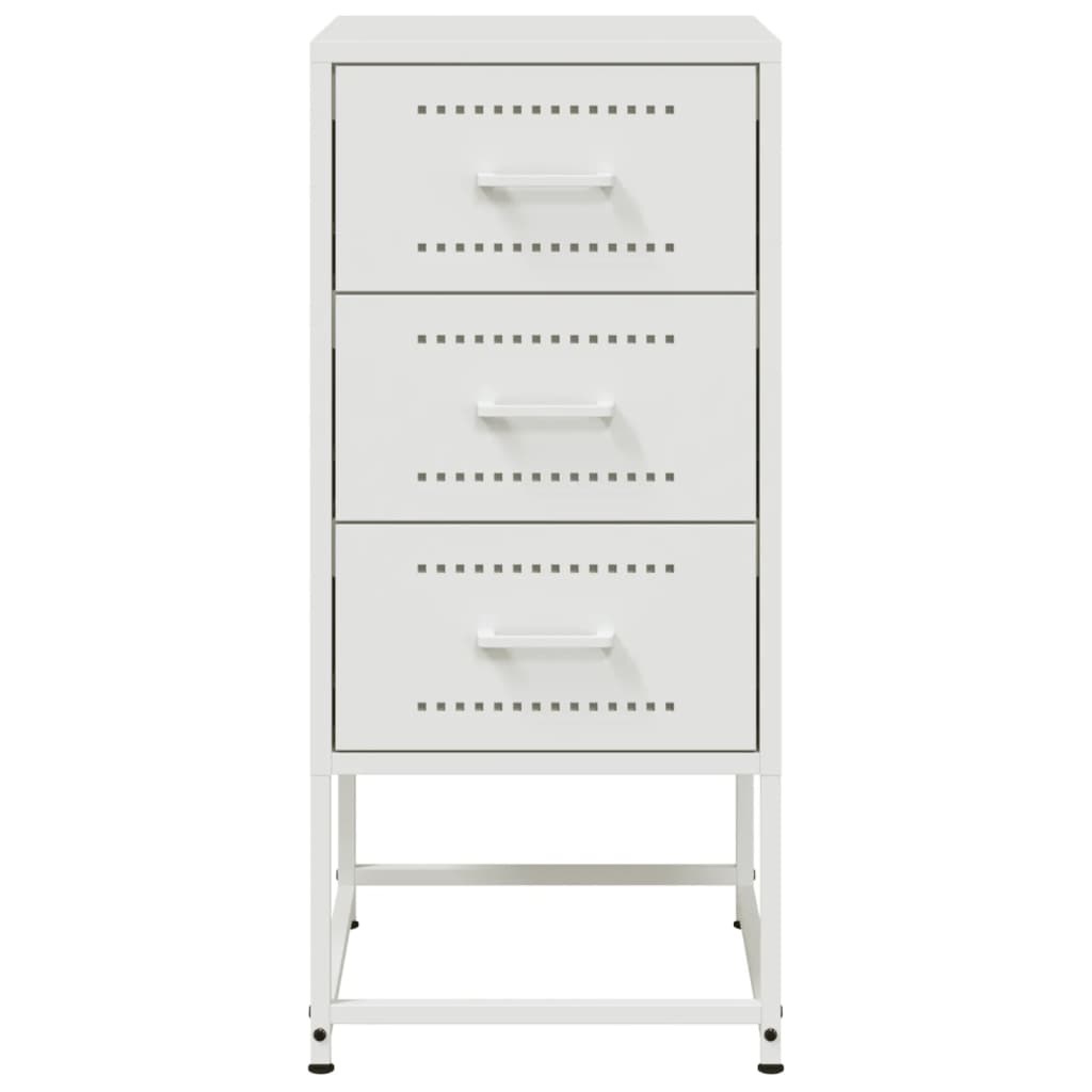 Tables de chevet 2 pcs. Blanc 36x39x78 cm en acier