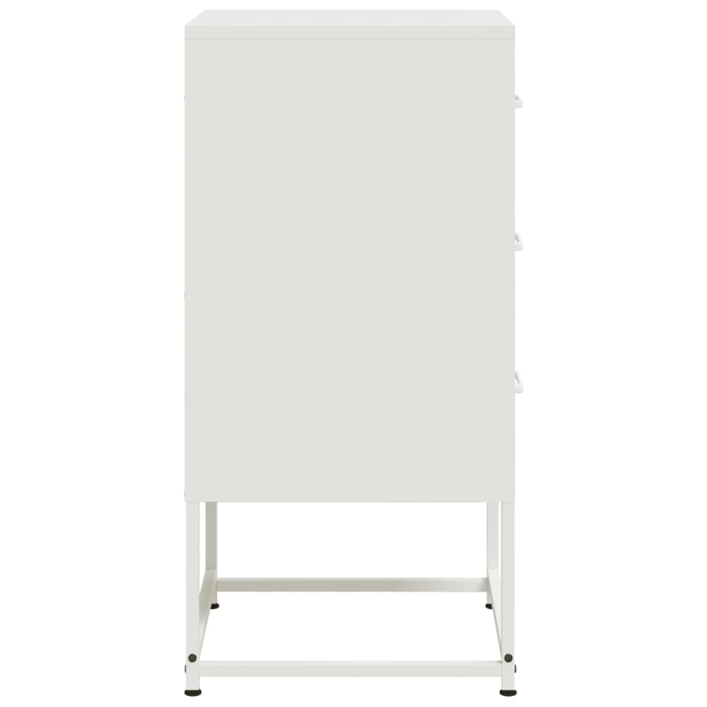 Tables de chevet 2 pcs. Blanc 36x39x78 cm en acier