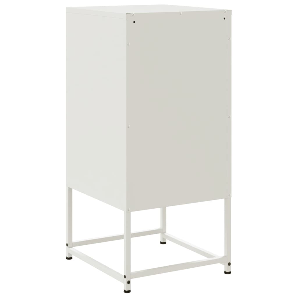 Tables de chevet 2 pcs. Blanc 36x39x78 cm en acier