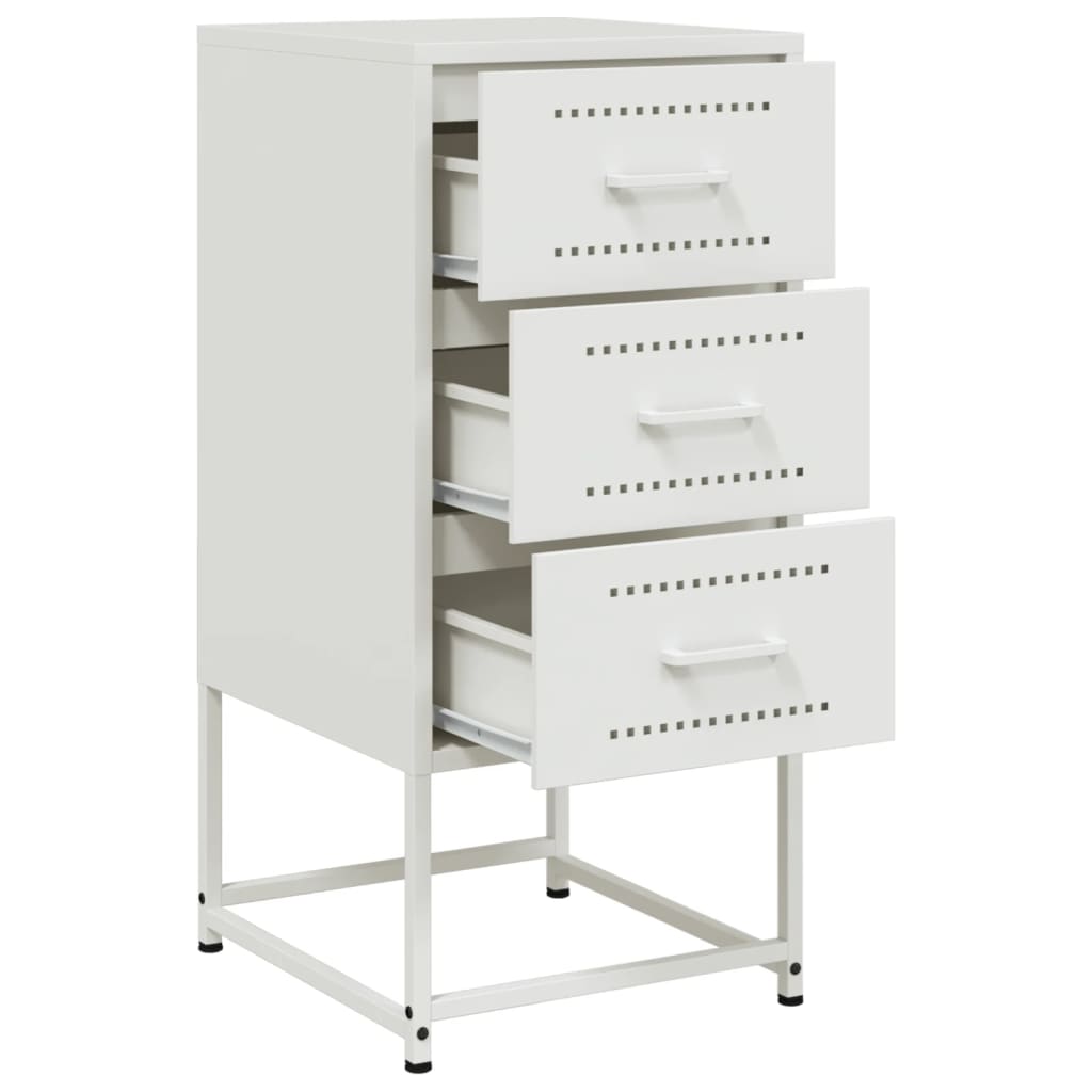 Tables de chevet 2 pcs. Blanc 36x39x78 cm en acier
