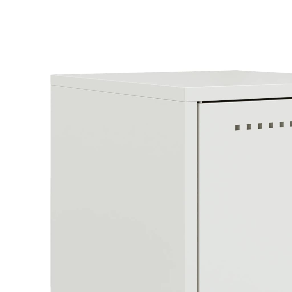 Tables de chevet 2 pcs. Blanc 36x39x78 cm en acier