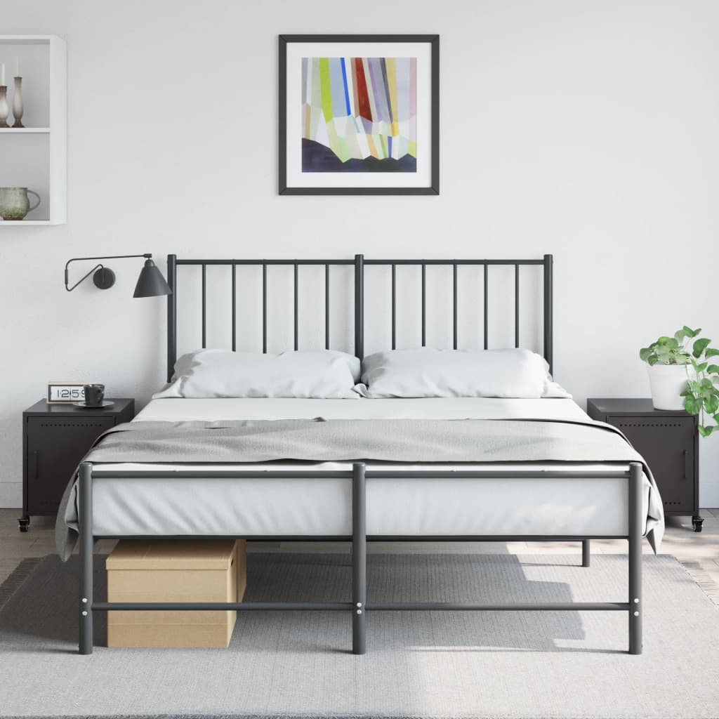 Tables de chevet 2 pcs. Noir 36x39x43,5 cm en acier