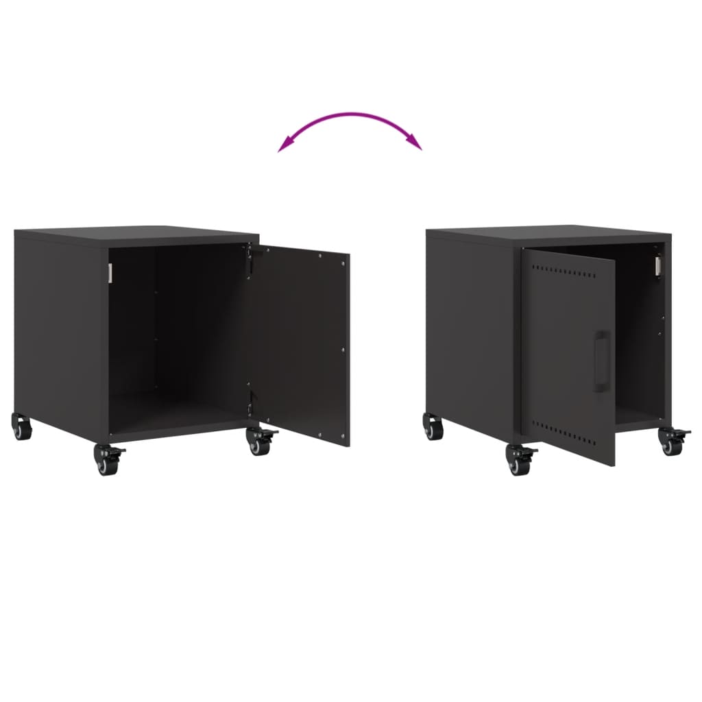 Tables de chevet 2 pcs. Noir 36x39x43,5 cm en acier