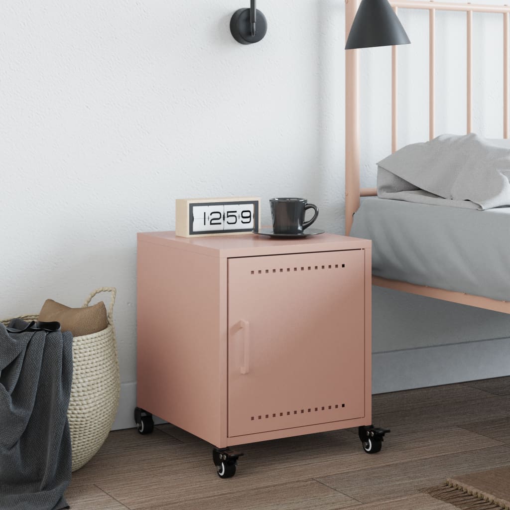 Bedside Table Pink 36x38.5x43.5 cm Steel