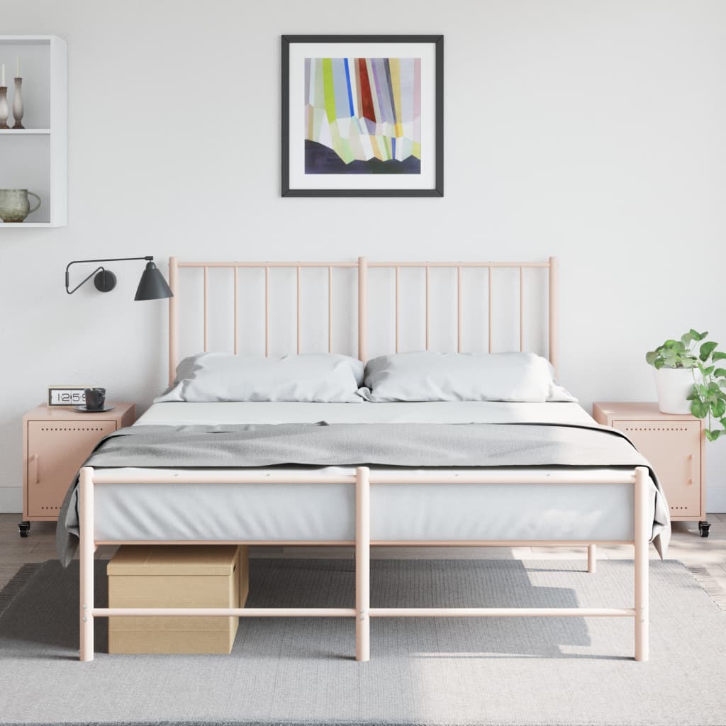 Tables de chevet 2 pcs. Rose 36x39x43,5 cm en acier