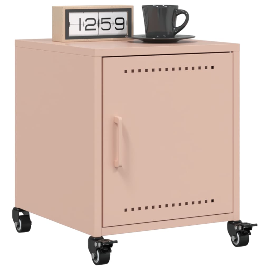 Tables de chevet 2 pcs. Rose 36x39x43,5 cm en acier