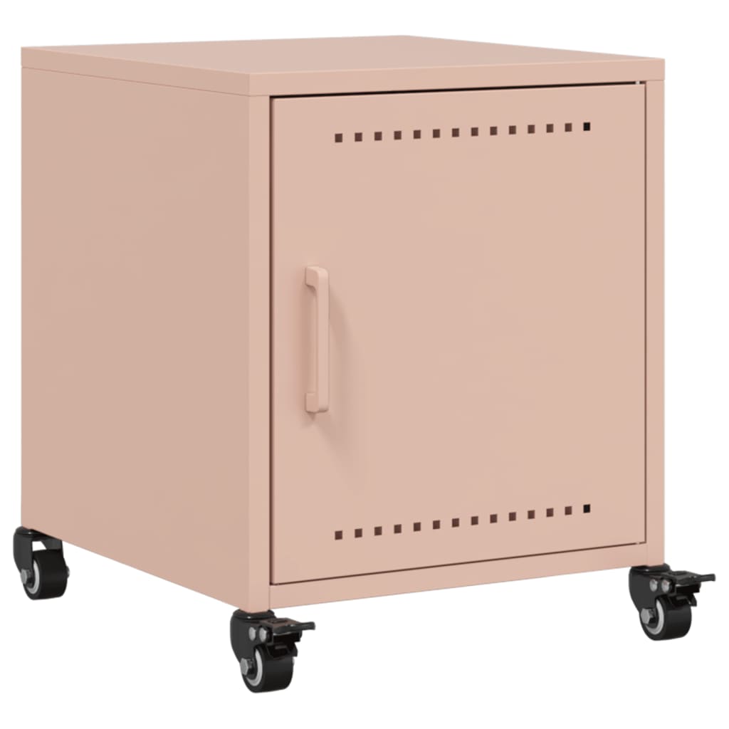 Tables de chevet 2 pcs. Rose 36x39x43,5 cm en acier