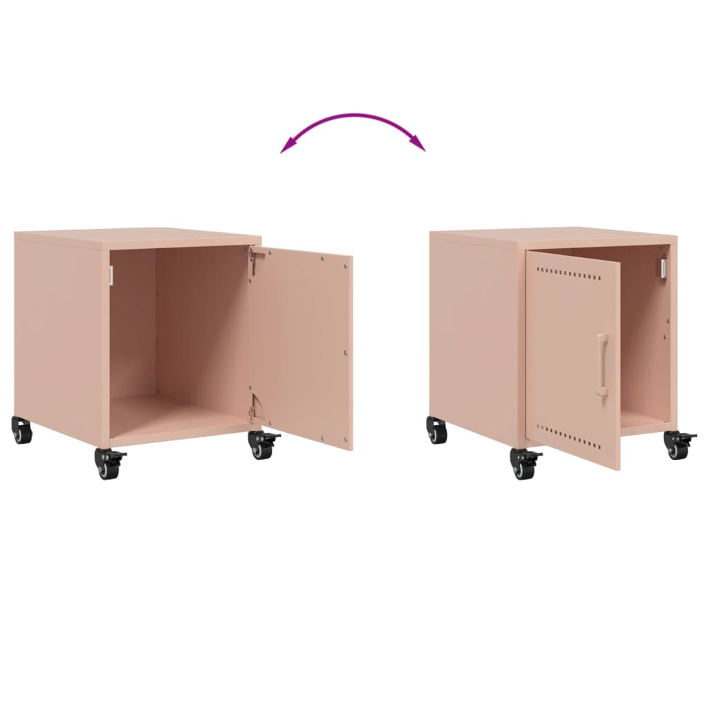 Tables de chevet 2 pcs. Rose 36x39x43,5 cm en acier