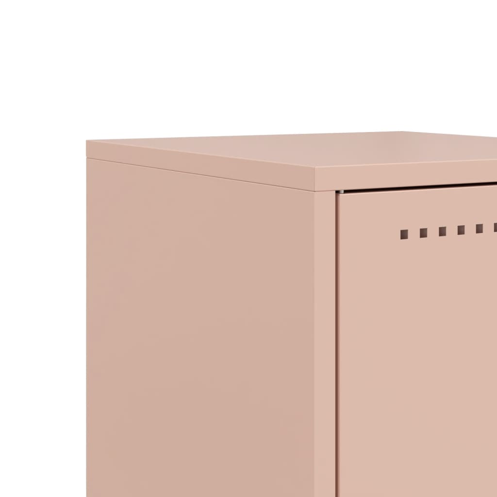 Tables de chevet 2 pcs. Rose 36x39x43,5 cm en acier
