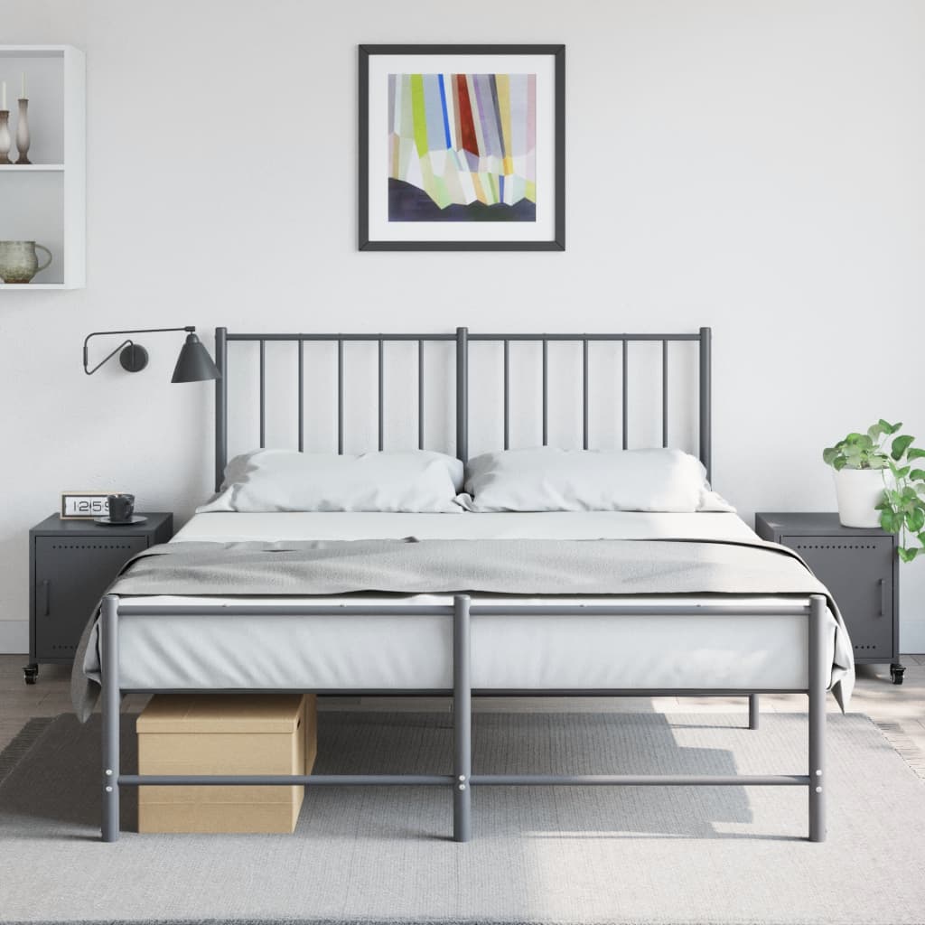 Bedside tables 2 pcs. Anthracite 36x39x43.5 cm steel