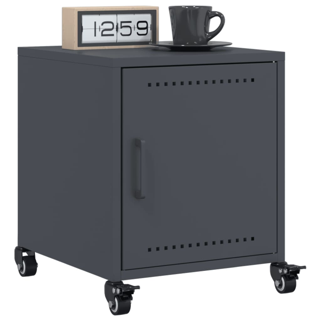 Bedside tables 2 pcs. Anthracite 36x39x43.5 cm steel