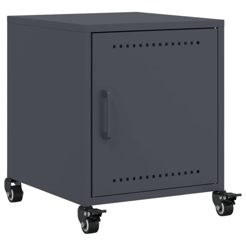 Bedside tables 2 pcs. Anthracite 36x39x43.5 cm steel